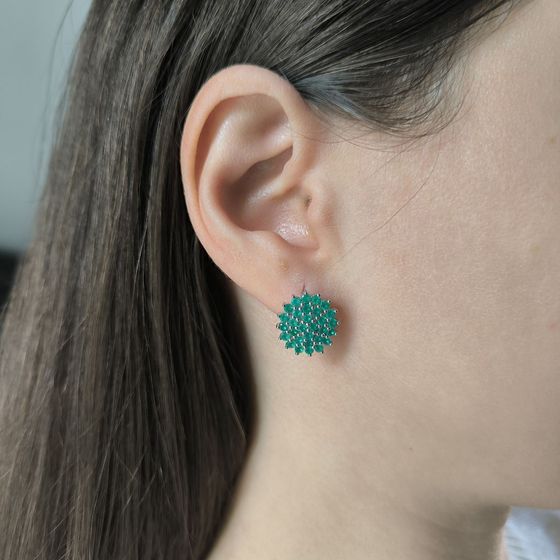 Срібні сережки з агатом 1.86ct