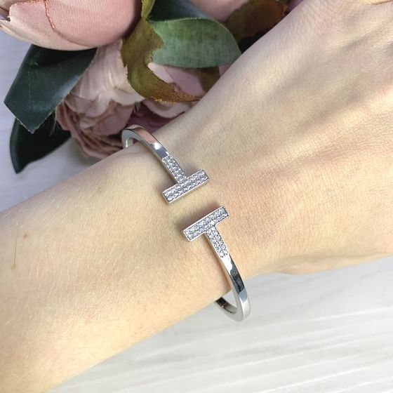 Золотий браслет з фіанітами 0.5ct