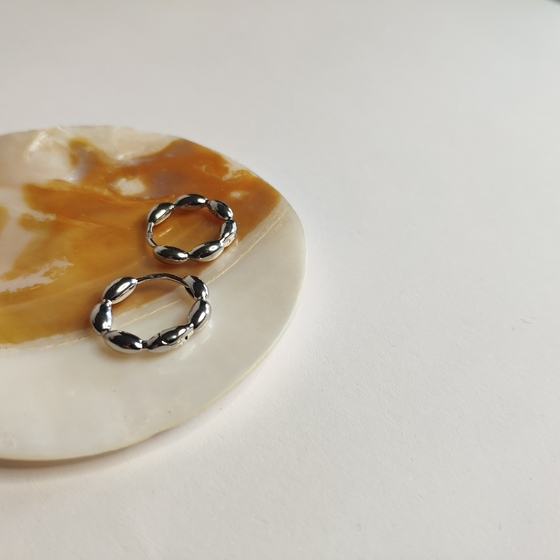 Silver earrings without stones