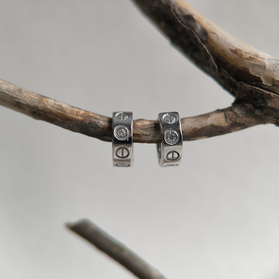 Silver Earrings with Fianites