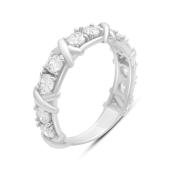 Срібна каблучка з фіанітами