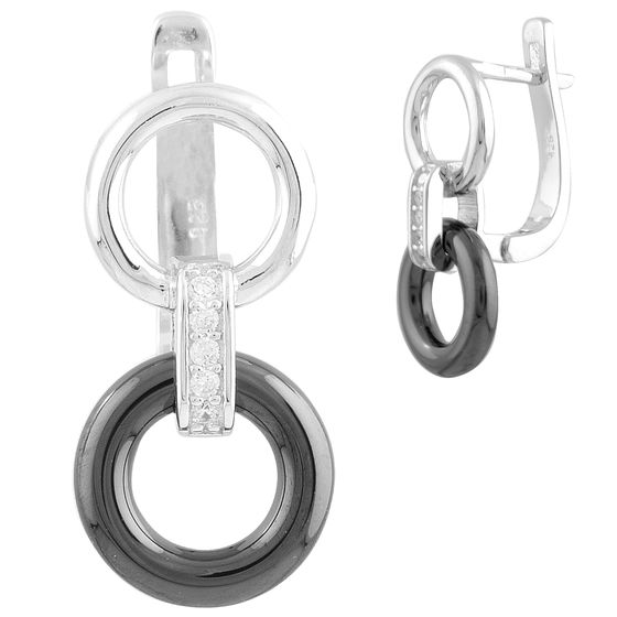 Silver earrings with ceramics