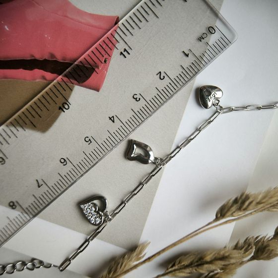 Silver bracelet with phianites