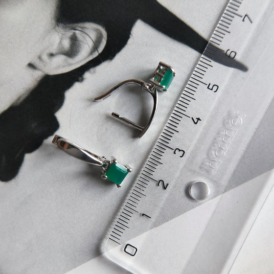 Срібні сережки з агатом 1.167ct