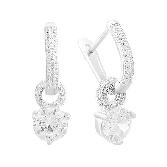 Срібні сережки з фіанітами