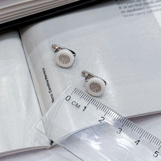 Silver earrings with ceramics