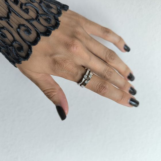 Silver Ring with Fianites