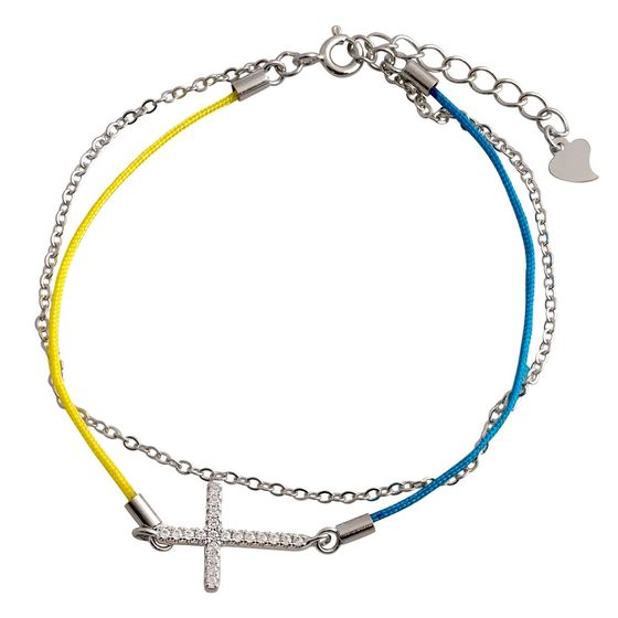 Silver bracelet with phianites