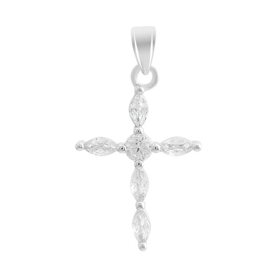 Silver cross with phianites