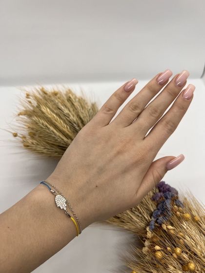 Silver bracelet with phianites