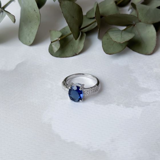 Серебряное кольцо с танзанитом nano