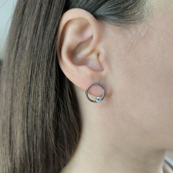 Серебряные серьги с фианитами