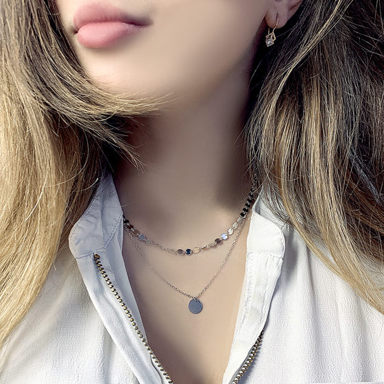 Silver necklace without stones