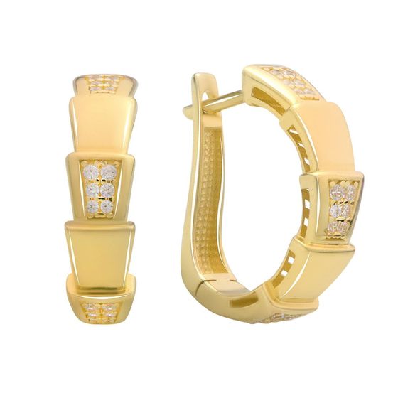 Золотые серьги с фианитами 0.36ct