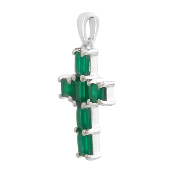Silver cross with agate, 1.267 ct