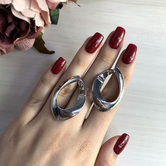 Silver earrings without stones