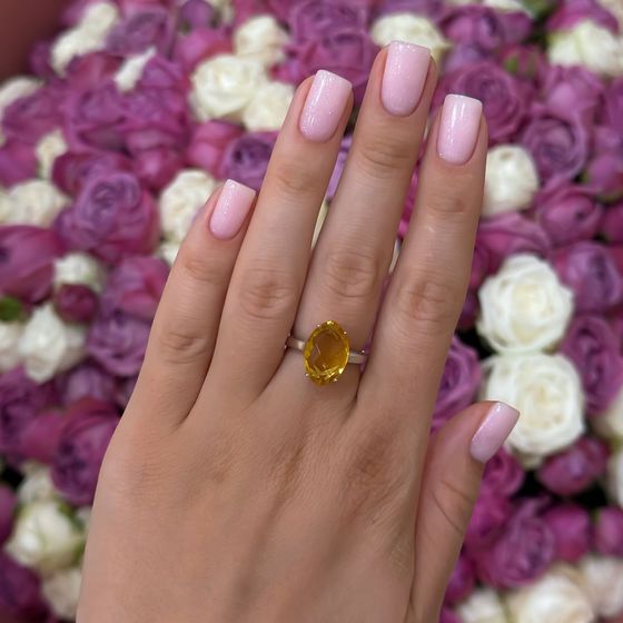 Срібна каблучка з цитрином nano 4.806ct