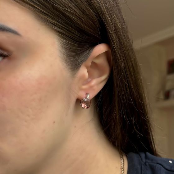 Серебряные серьги с султанитом 5.671ct