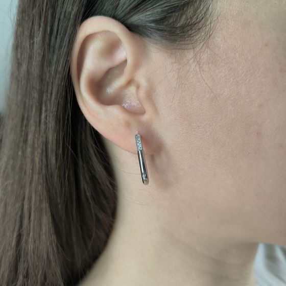 Срібні сережки з фіанітами