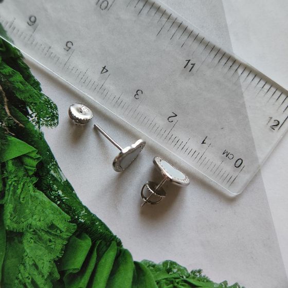 Срібні сережки з перламутром