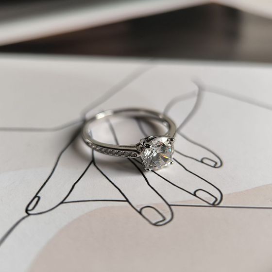 Silver Ring with Fianites