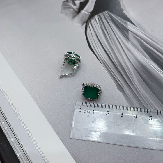 Срібні сережки з агатом 10,207 карата