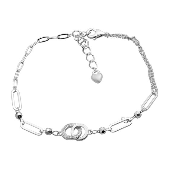 Silver bracelet with cubic zirconia