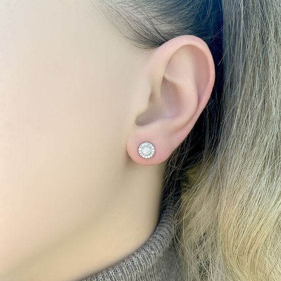 Silver Earrings with Fianites