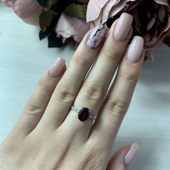 Срібні сережки з гранатом 4,895 карата