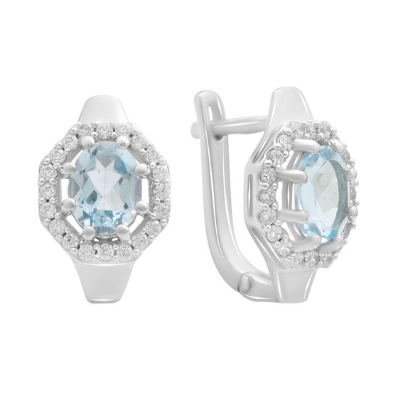Срібні сережки з топазом 3.86ct