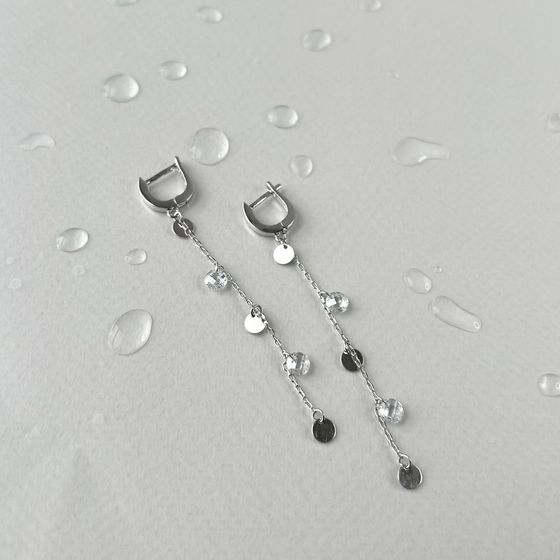 Срібні сережки з фіанітами