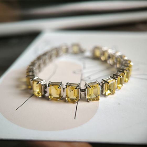 Silver bracelet with citrine nano