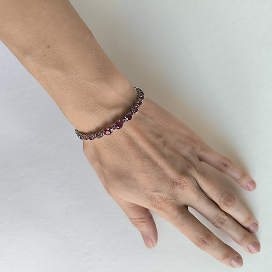 Срібний браслет з рубіном 10,845 карат