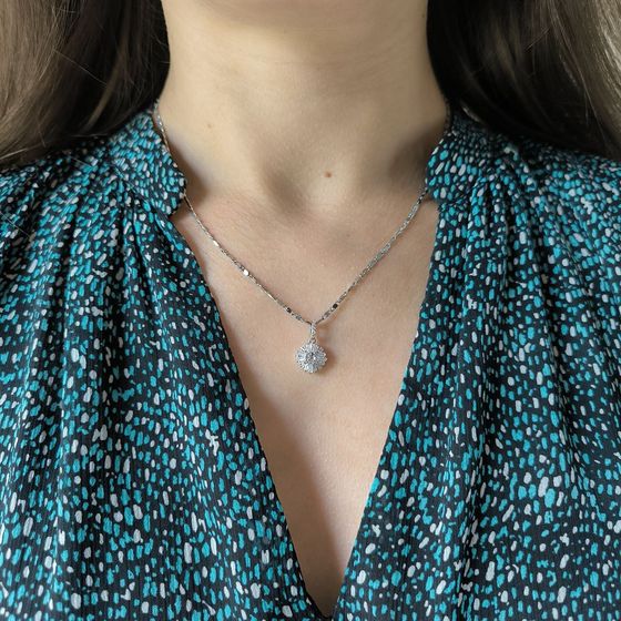 Срібна підвіска з фіанітами