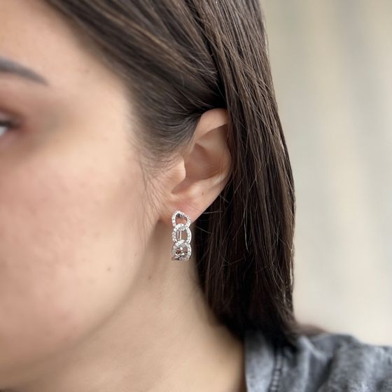 Срібні сережки з фіанітами