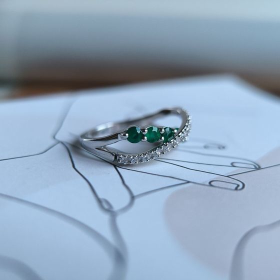 Срібна каблучка з агатом 0.983ct