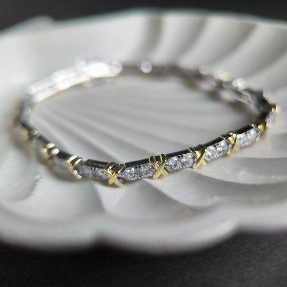 Серебряный браслет с фианитами