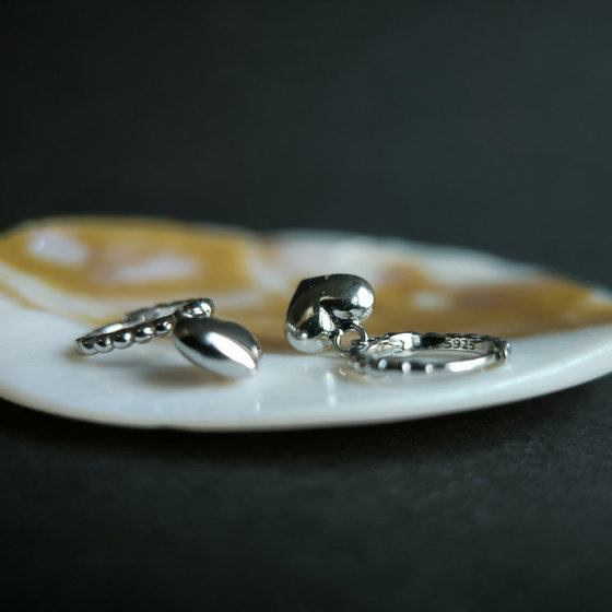Silver earrings without stones