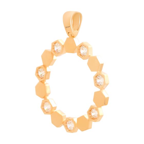 Gold pendant with cubic zirconia 0.21ct