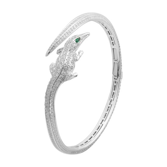 Silver bracelet with phianites