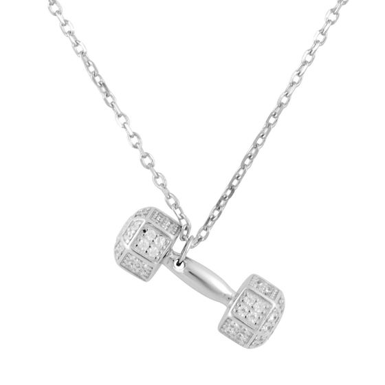 Silver necklace with phianites