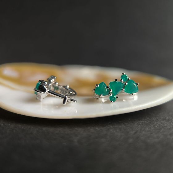 Срібні сережки з агатом 1.295ct