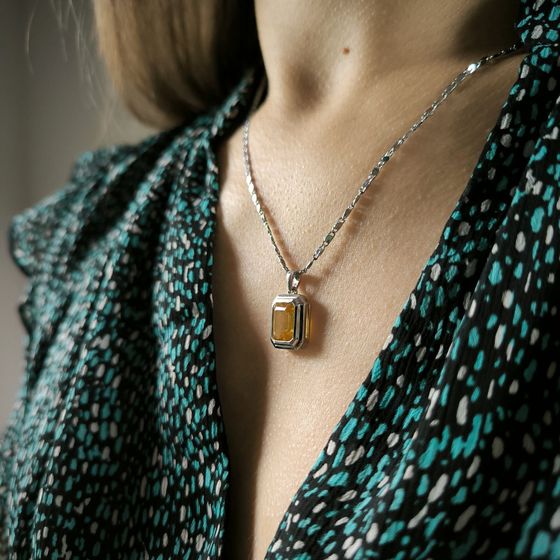 Срібна підвіска з цитрином nano 3ct