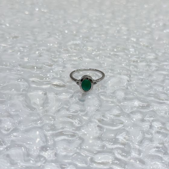Silver ring with emerald