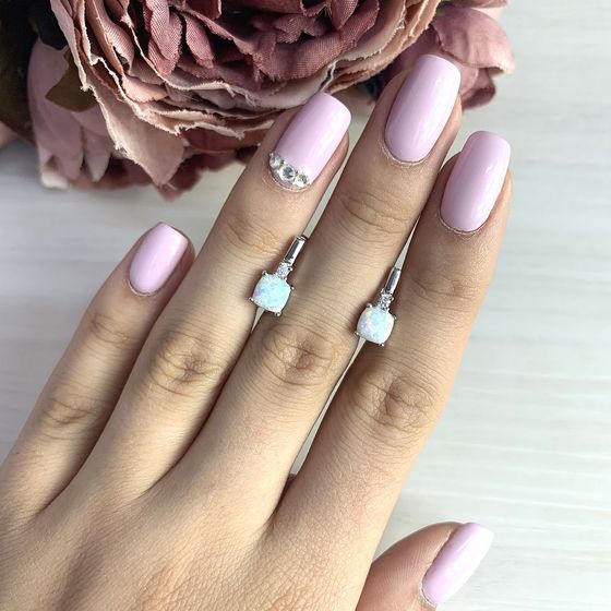 Срібні сережки з опалом 1.074ct