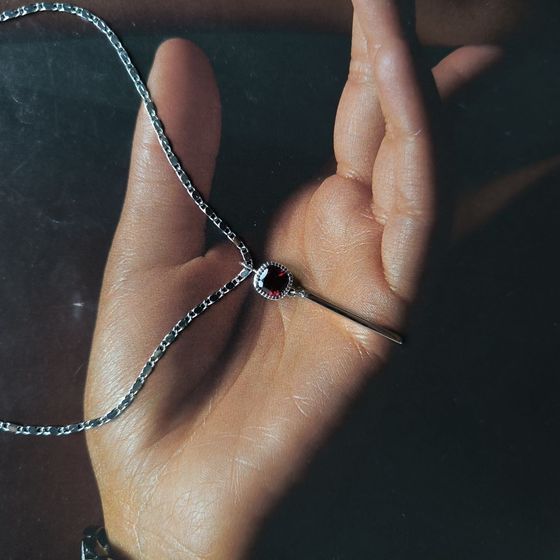 Срібна підвіска з гранатом 1.242ct