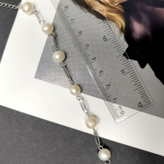 Silver bracelet with baroque pearls