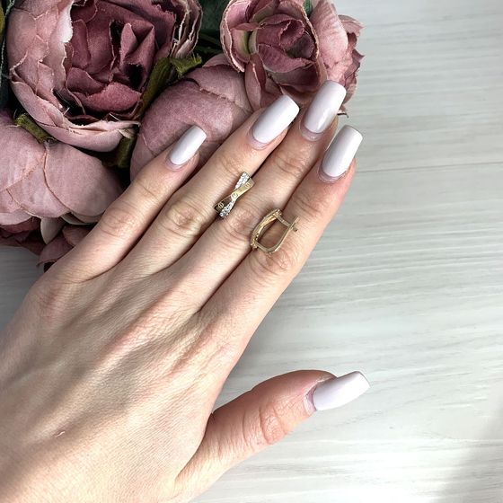 Золоті сережки з фіанітами 0.02ct