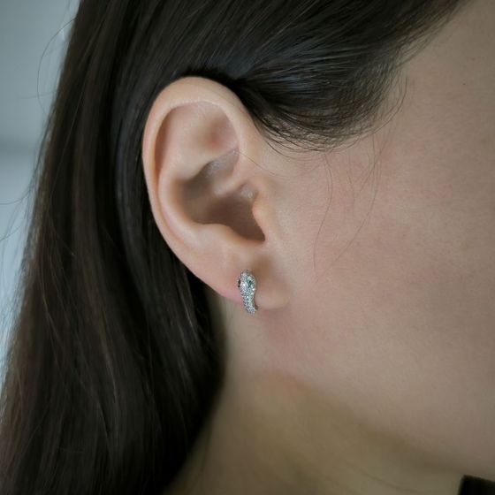 Срібні сережки з фіанітами