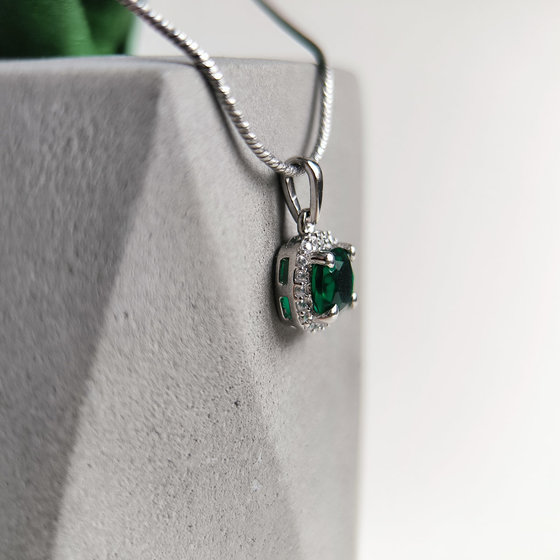 Срібна підвіска з смарагдом nano 1.115ct